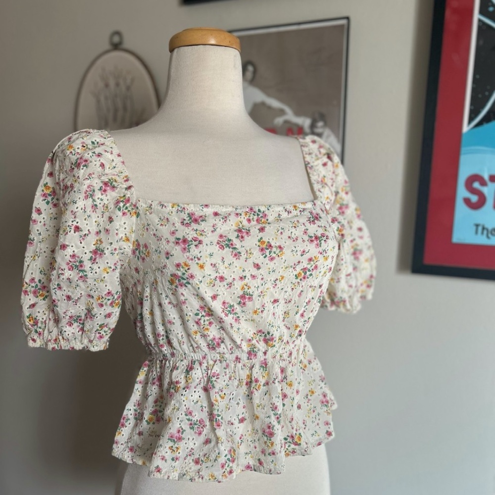 Wild Fable Floral Eyelet Top